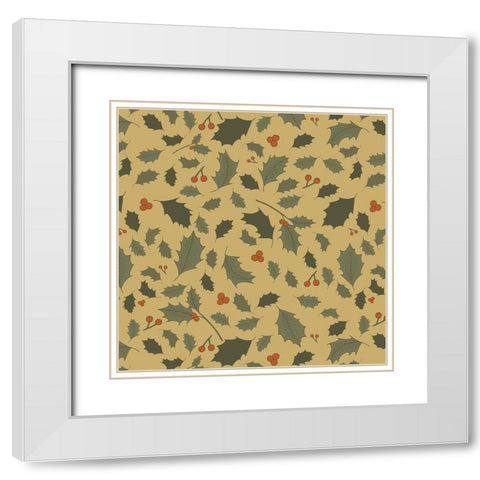 Happy Holly 2 White Modern Wood Framed Art Print with Double Matting by Sweet Melody Designs