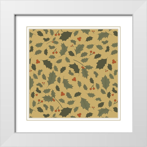Happy Holly 2 White Modern Wood Framed Art Print with Double Matting by Sweet Melody Designs