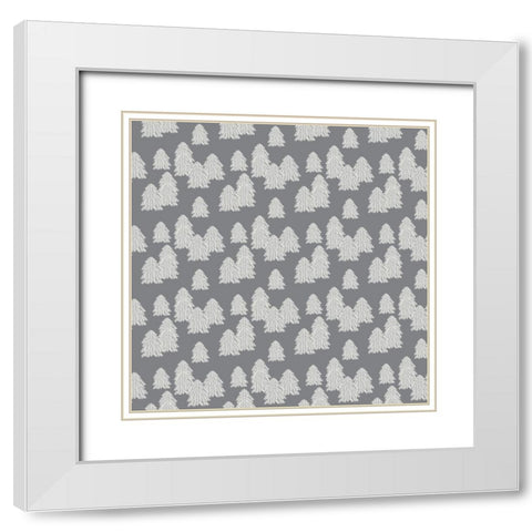 Frosty Forest Pattern 1 V2 White Modern Wood Framed Art Print with Double Matting by Sweet Melody Designs