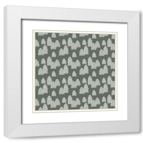 Frosty Forest Pattern 1 White Modern Wood Framed Art Print with Double Matting by Sweet Melody Designs