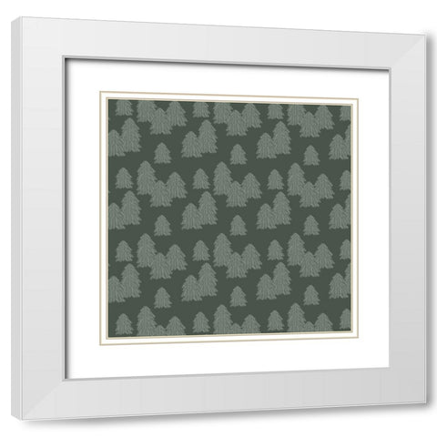 Frosty Forest Pattern 2 White Modern Wood Framed Art Print with Double Matting by Sweet Melody Designs
