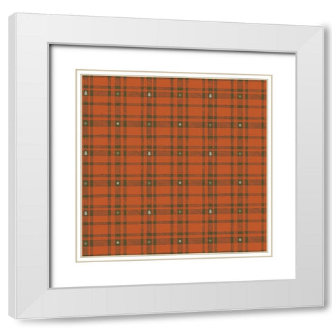 Merry Plaid Pattern 2 White Modern Wood Framed Art Print with Double Matting by Sweet Melody Designs