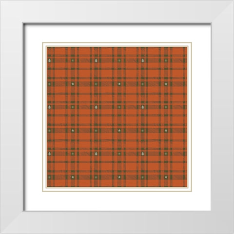 Merry Plaid Pattern 2 White Modern Wood Framed Art Print with Double Matting by Sweet Melody Designs