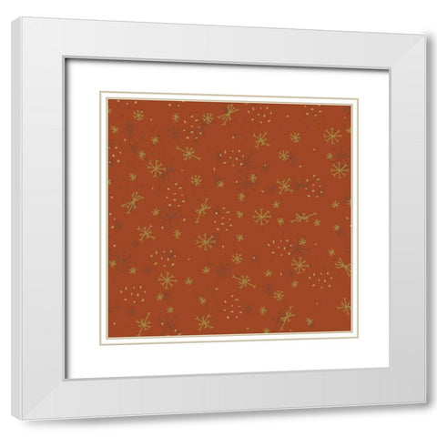 Snowfall Pattern 1 V2 White Modern Wood Framed Art Print with Double Matting by Sweet Melody Designs