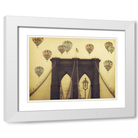 Bridge Balloons White Modern Wood Framed Art Print with Double Matting by Davis Ashley