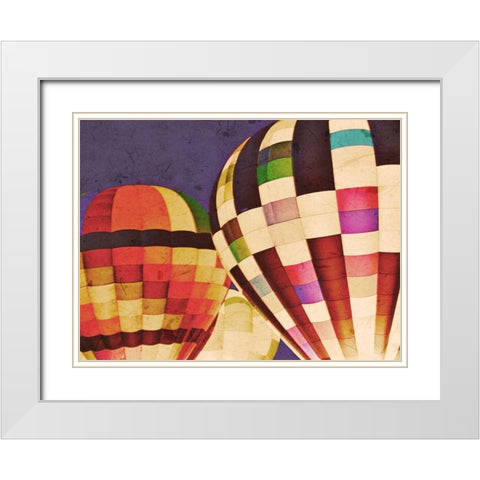 Three Hot Air Balloons White Modern Wood Framed Art Print with Double Matting by Davis Ashley