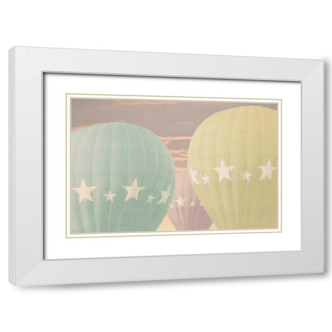 Vintage Star Balloons White Modern Wood Framed Art Print with Double Matting by Davis Ashley