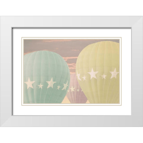 Vintage Star Balloons White Modern Wood Framed Art Print with Double Matting by Davis Ashley