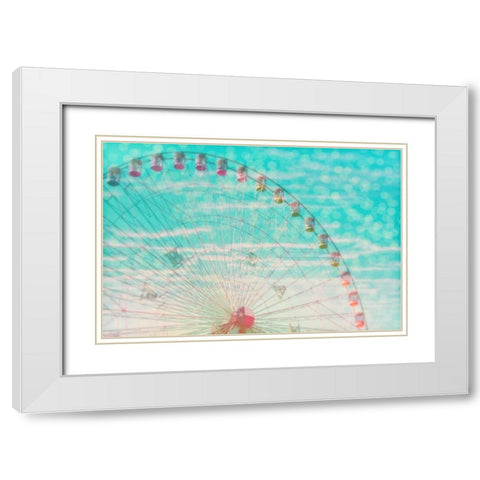 Skyline ferris wheel White Modern Wood Framed Art Print with Double Matting by Davis Ashley