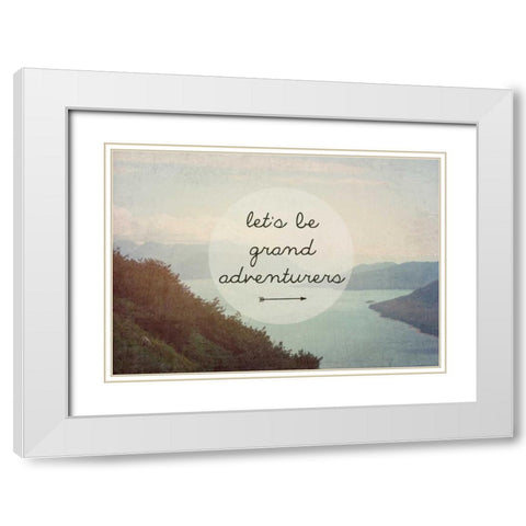 Lets be grand White Modern Wood Framed Art Print with Double Matting by Davis Ashley