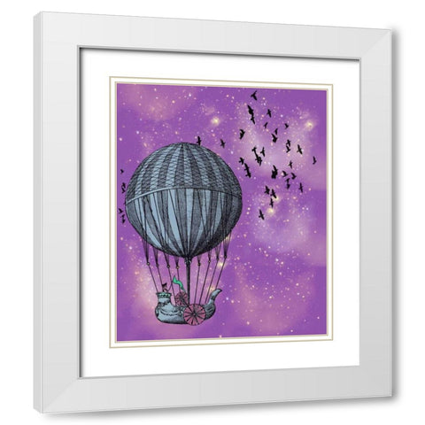 Dream Balloon White Modern Wood Framed Art Print with Double Matting by Davis Ashley