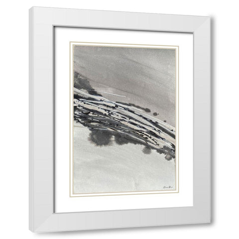 Grey Ice 2 White Modern Wood Framed Art Print with Double Matting by Brown, Denise