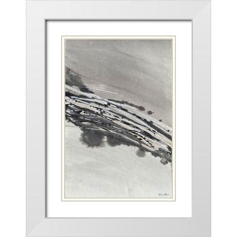 Grey Ice 2 White Modern Wood Framed Art Print with Double Matting by Brown, Denise