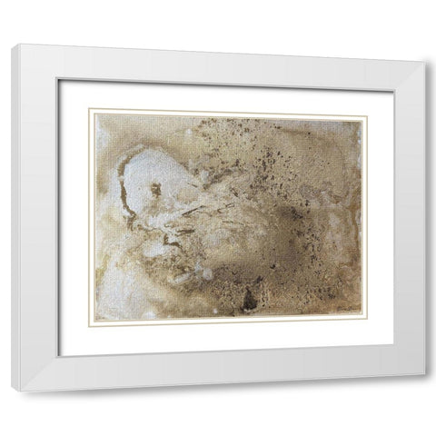 Metallic Pour White Modern Wood Framed Art Print with Double Matting by Brown, Denise