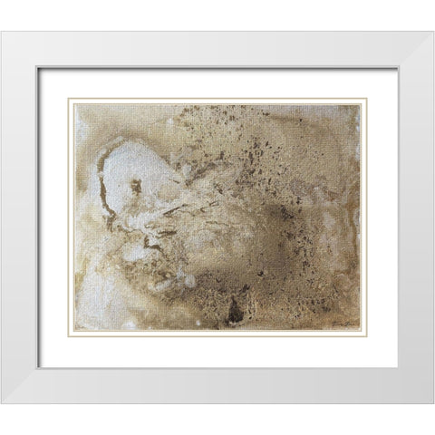 Metallic Pour White Modern Wood Framed Art Print with Double Matting by Brown, Denise