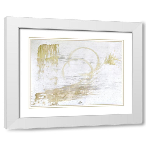 Rings and Strokes 1 White Modern Wood Framed Art Print with Double Matting by Brown, Denise