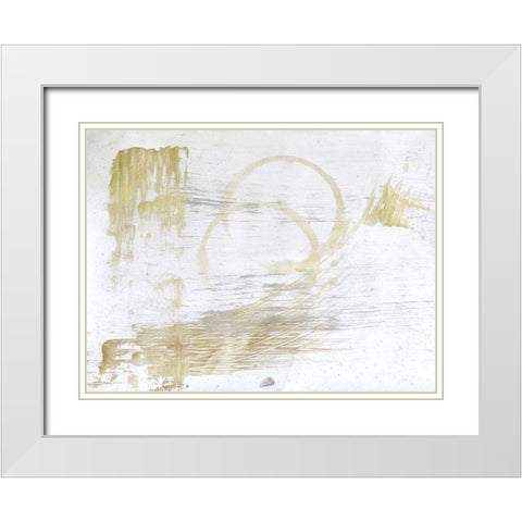 Rings and Strokes 1 White Modern Wood Framed Art Print with Double Matting by Brown, Denise