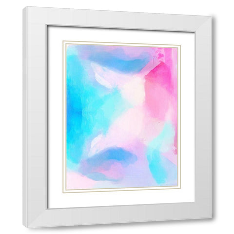 Pretty Pastels White Modern Wood Framed Art Print with Double Matting by Brown, Denise
