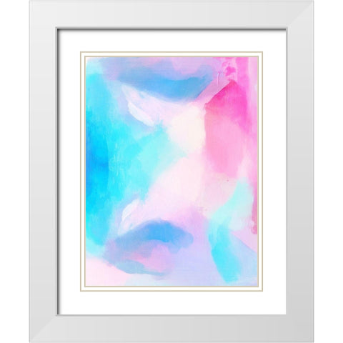 Pretty Pastels White Modern Wood Framed Art Print with Double Matting by Brown, Denise