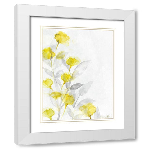 Modern Poppies 1 White Modern Wood Framed Art Print with Double Matting by Brown, Denise