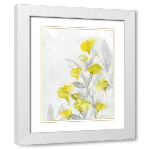 Modern Poppies 2  White Modern Wood Framed Art Print with Double Matting by Brown, Denise