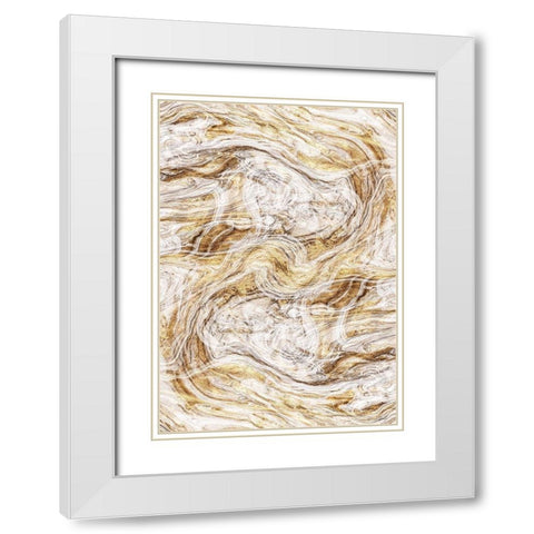 Organic Pour 1 White Modern Wood Framed Art Print with Double Matting by Brown, Denise