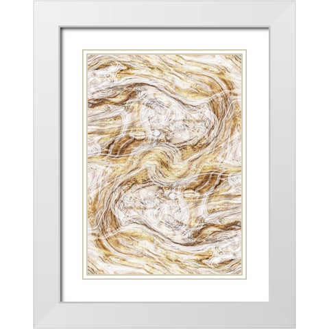 Organic Pour 1 White Modern Wood Framed Art Print with Double Matting by Brown, Denise