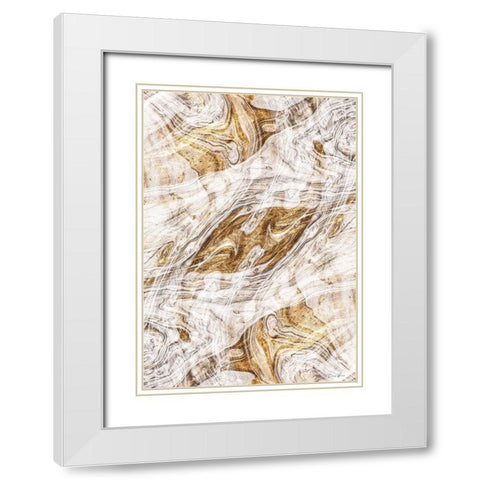 Organic Pour 2 White Modern Wood Framed Art Print with Double Matting by Brown, Denise