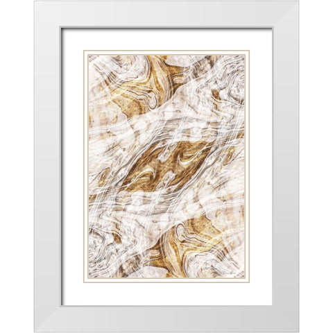 Organic Pour 2 White Modern Wood Framed Art Print with Double Matting by Brown, Denise