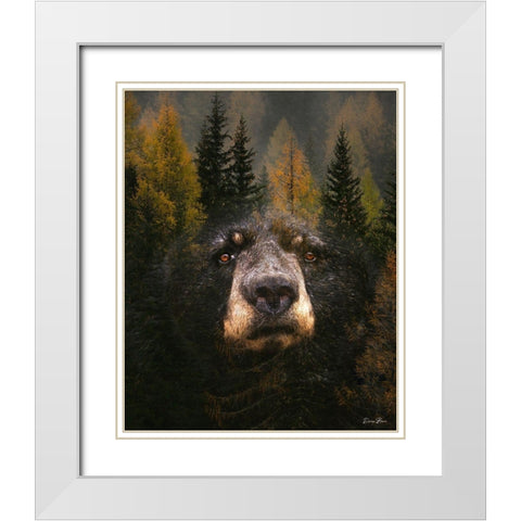 Through The Trees White Modern Wood Framed Art Print with Double Matting by Brown, Denise