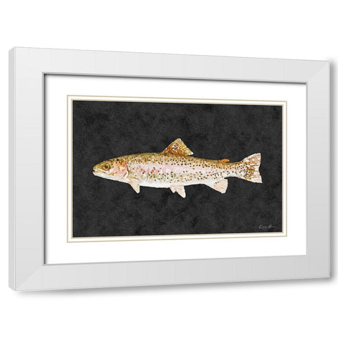 Rainbow Trout White Modern Wood Framed Art Print with Double Matting by Brown, Denise