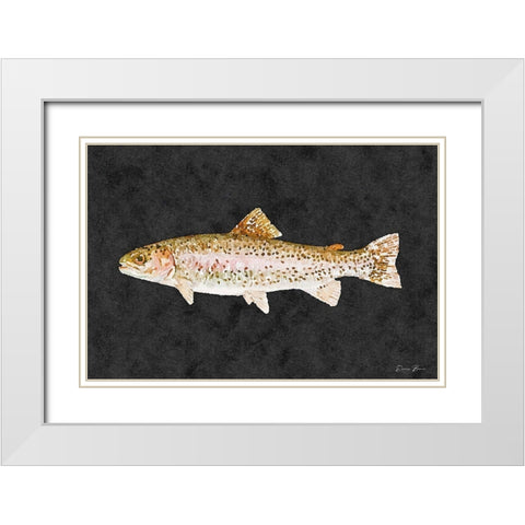 Rainbow Trout White Modern Wood Framed Art Print with Double Matting by Brown, Denise