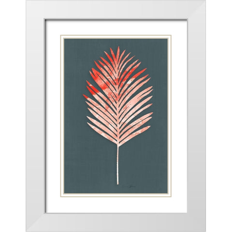 Watercolor Palm 2 White Modern Wood Framed Art Print with Double Matting by Brown, Denise
