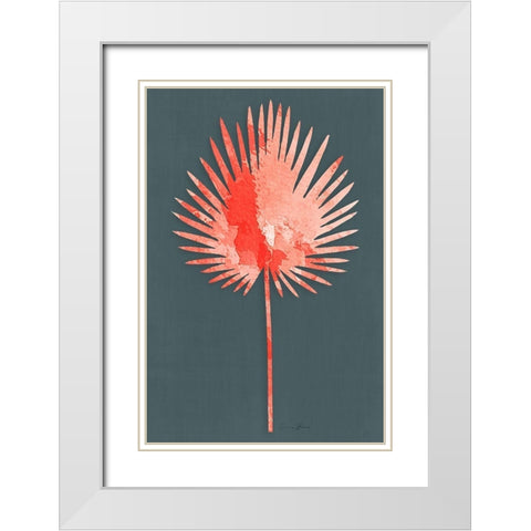 Watercolor Palm 3 White Modern Wood Framed Art Print with Double Matting by Brown, Denise