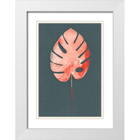 Watercolor Palm 4 White Modern Wood Framed Art Print with Double Matting by Brown, Denise