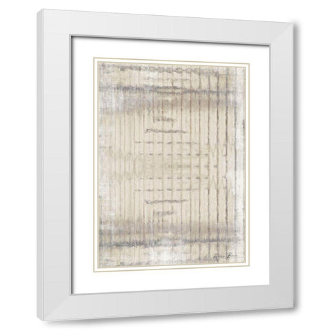 Abstraction White Modern Wood Framed Art Print with Double Matting by Brown, Denise