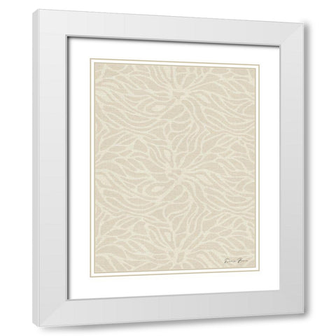 Beige Fabric Pattern White Modern Wood Framed Art Print with Double Matting by Brown, Denise