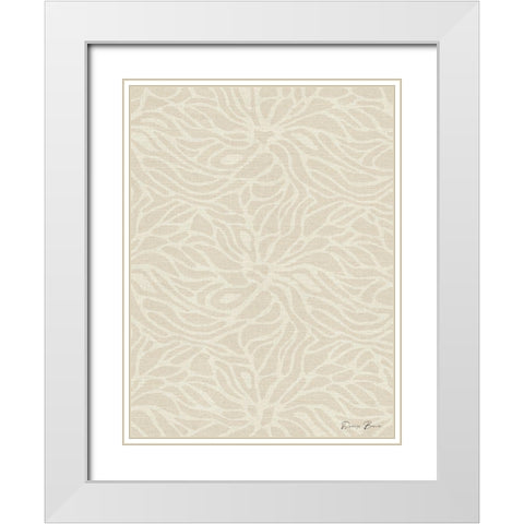 Beige Fabric Pattern White Modern Wood Framed Art Print with Double Matting by Brown, Denise