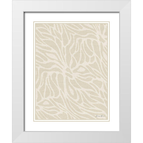 Beige Fabric Pattern 2.0 White Modern Wood Framed Art Print with Double Matting by Brown, Denise
