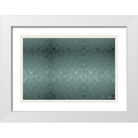 Blue Fabric Linear Burn White Modern Wood Framed Art Print with Double Matting by Brown, Denise