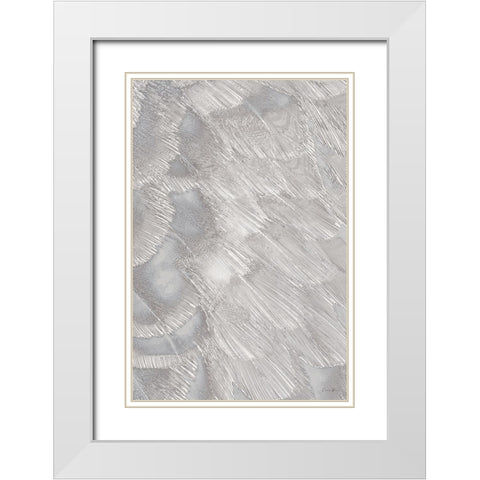 Feather Pattern White Modern Wood Framed Art Print with Double Matting by Brown, Denise