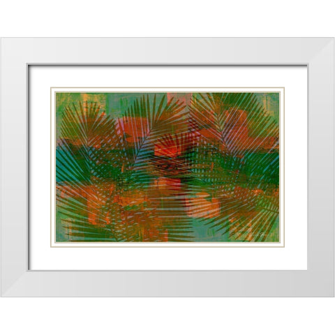 Modern Palm Large White Modern Wood Framed Art Print with Double Matting by Brown, Denise