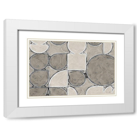 Modern Shapes White Modern Wood Framed Art Print with Double Matting by Brown, Denise
