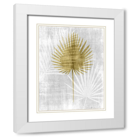 Neutral Palm Silhouette 1 White Modern Wood Framed Art Print with Double Matting by Brown, Denise