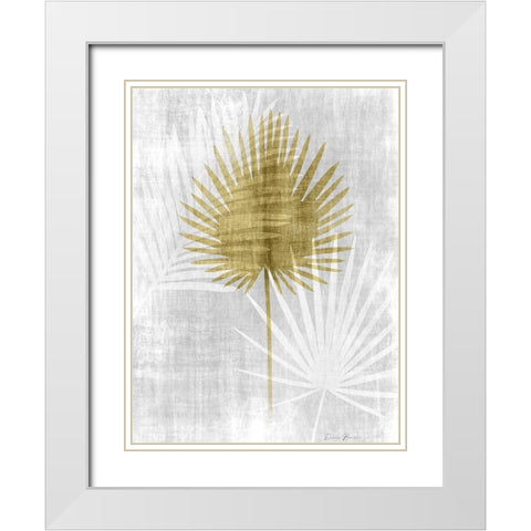 Neutral Palm Silhouette 1 White Modern Wood Framed Art Print with Double Matting by Brown, Denise