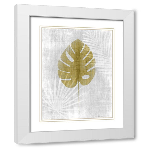 Neutral Palm Silhouette 2 White Modern Wood Framed Art Print with Double Matting by Brown, Denise