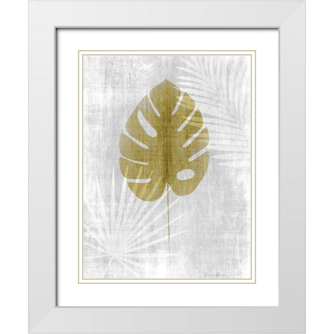 Neutral Palm Silhouette 2 White Modern Wood Framed Art Print with Double Matting by Brown, Denise