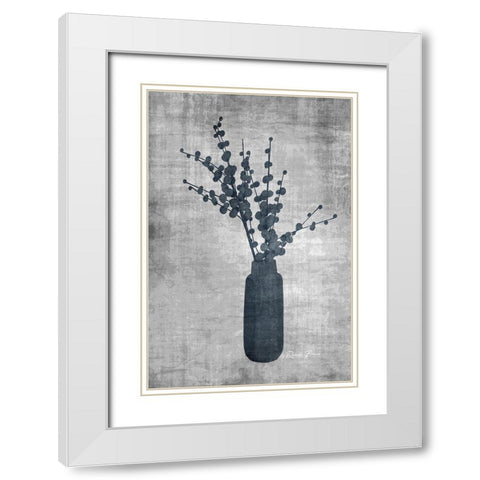 Azure 2 v2 White Modern Wood Framed Art Print with Double Matting by Brown, Denise