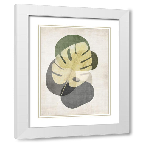 Cabana Palm 2 White Modern Wood Framed Art Print with Double Matting by Brown, Denise