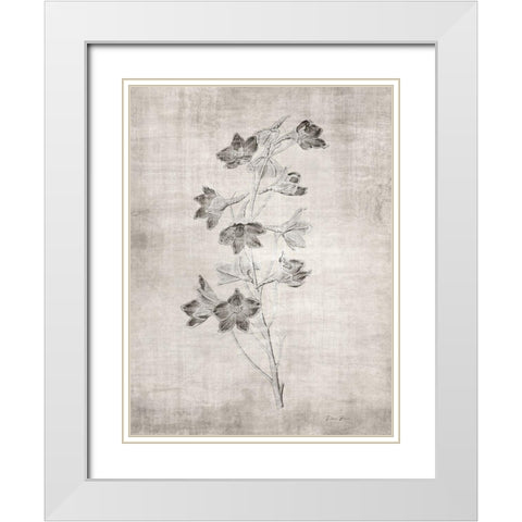 Sepia Botanical 3 White Modern Wood Framed Art Print with Double Matting by Brown, Denise
